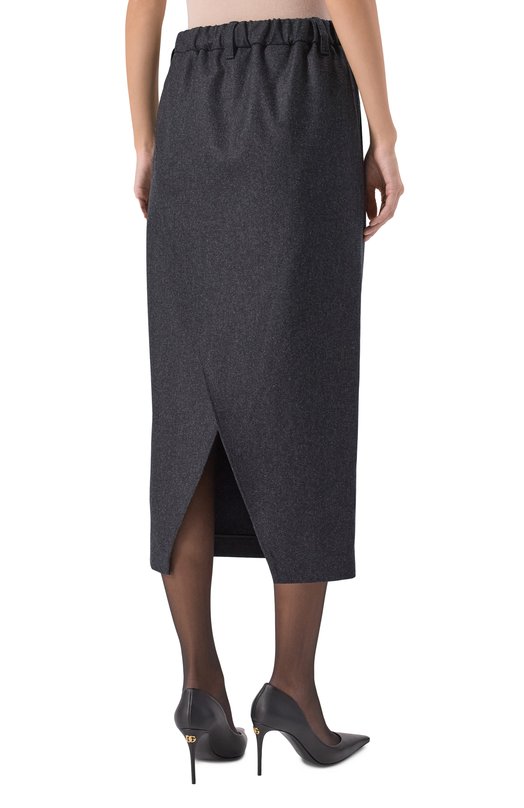 Шерстяная юбка Brunello Cucinelli M038PG3938 Серый  M038PG3938 Фото 4