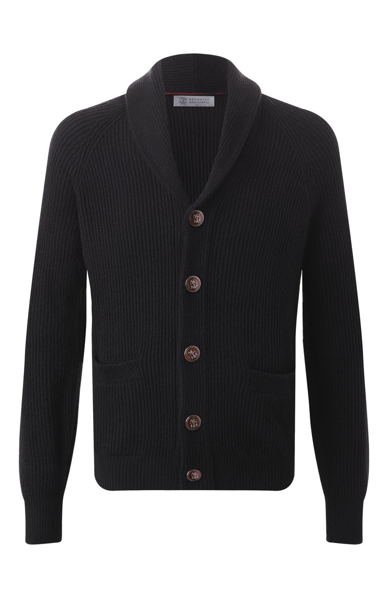 Мужской хлопковый кардиган BRUNELLO CUCINELLI черн�ого цвета, арт. MNI708606 | Фото 1 (Драгоценные камни: Проставлено; Рукава: Длинные; Материал сплава: Проставлено; Мужское Кросс-КТ: Кардиган-одежда; Стили: Кэжуэл; Материал внешний: Хлопок; Длина (для топов): Стандартные)