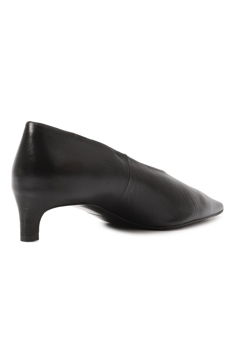 Женские кожаные туфли JIL SANDER черного цвета, арт. J15WL0056/P8024 | Фото 5 (Подошва: Плоская; Материал внешний: Натуральная кожа; Драгоценные камни: Проставлено; Материал внутренний: Натуральная кожа; Каблук тип: Kitten heel; Материал сплава: Проставлено; Каблук высота: Низкий)
