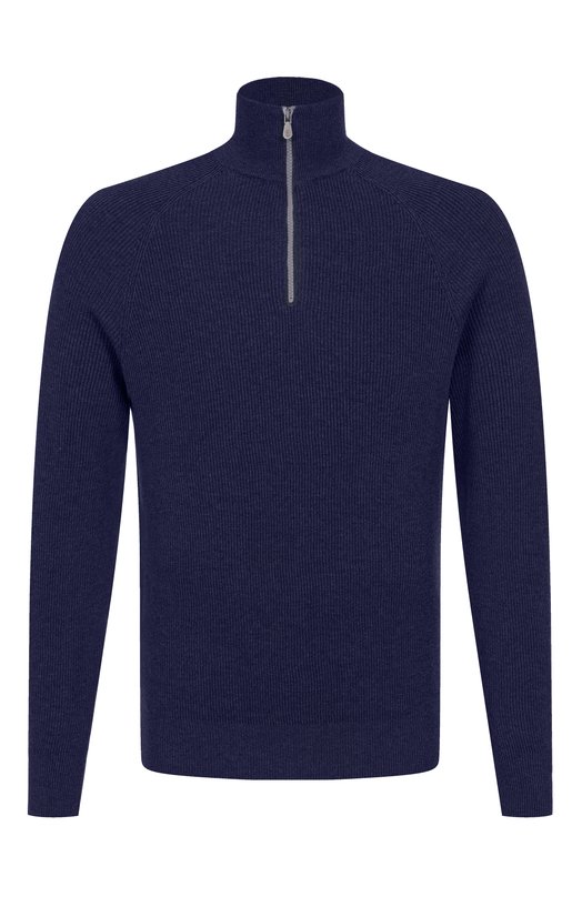 Хлопковый джемпер Brunello Cucinelli M29400104 Синий M29400104