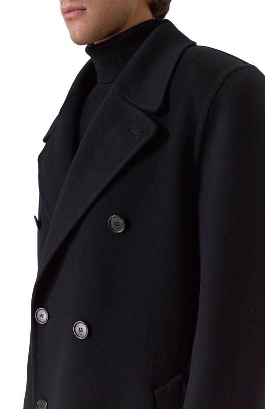 Шерстяное пальто Saint Laurent 837180/Y060R Чёрный  837180/Y060R Фото 5