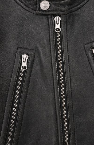 Кожаная куртка MM6 темно-серого цвета по цене 79950 руб., арт. M60497/MM07E, фото 3 Кожаная куртка MM6, арт. M60497/MM07E, фото 3