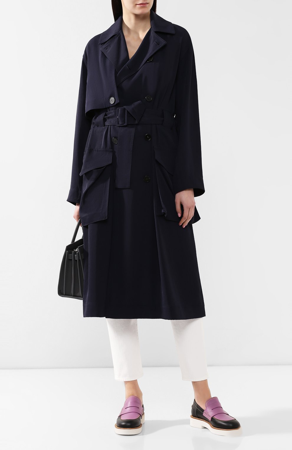 Тренч с поясом ACNE STUDIOS темно-синего цвета по цене 133000 руб., арт. A90108, фото 2 Тренч с поясом ACNE STUDIOS, арт. A90108, фото 2