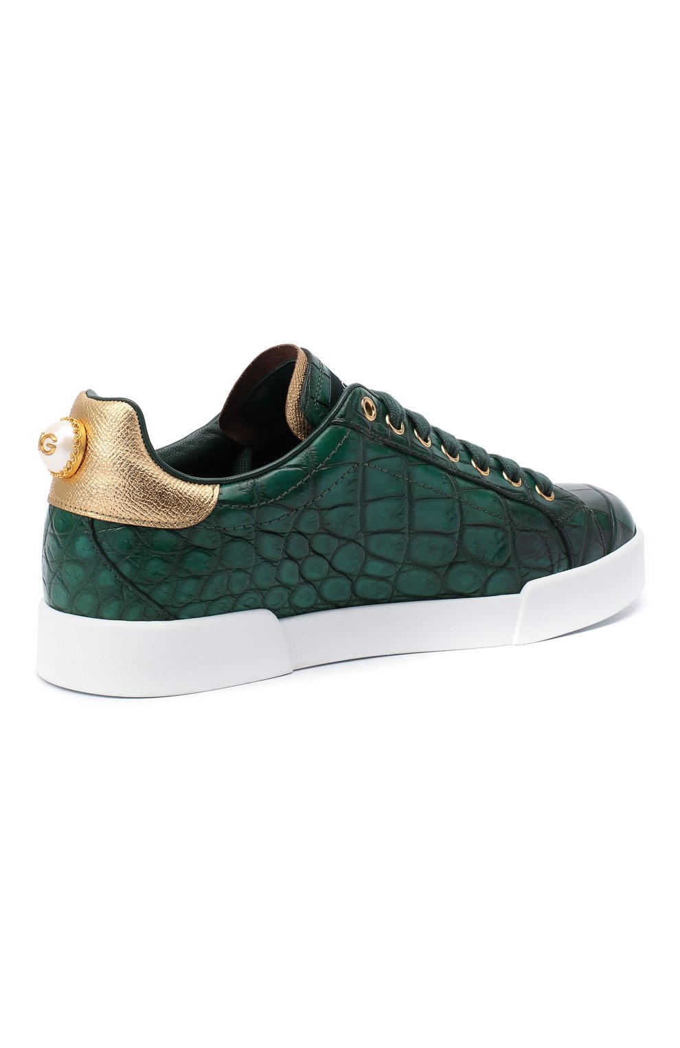 Кеды portofino из кожи крокодила DOLCE & GABBANA зеленого цвета по цене 231000 руб., арт. CK1602/A2W46/CNIL, фото 4 Кеды portofino из кожи крокодила DOLCE & GABBANA, арт. CK1602/A2W46/CNIL, фото 4
