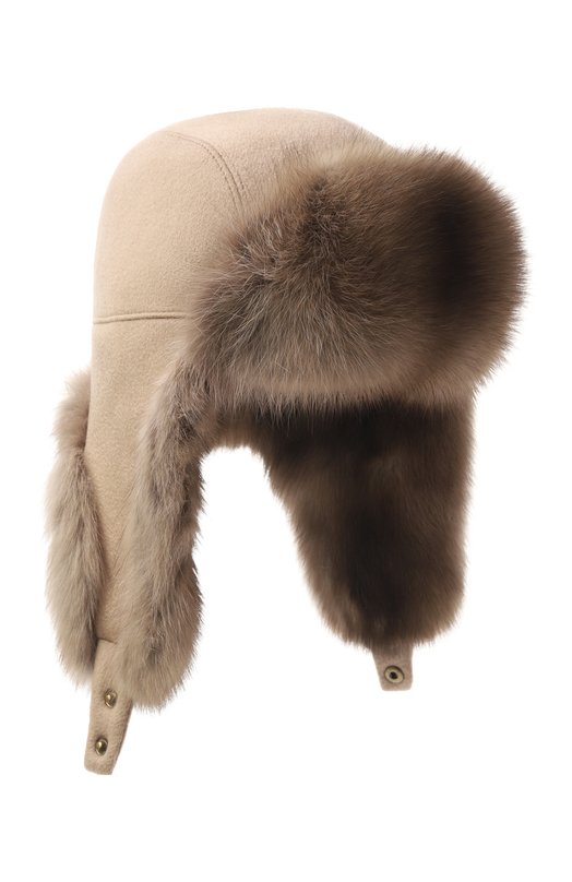 Шапка-ушанка с отделкой из соболя VICTORIA KUSENKOVA 339103605159 Бежевый 339103605159
