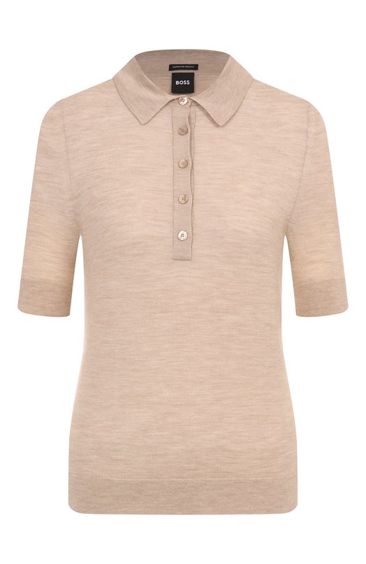 Шерстяное поло BOSS 50545015 Бежевый 50545015