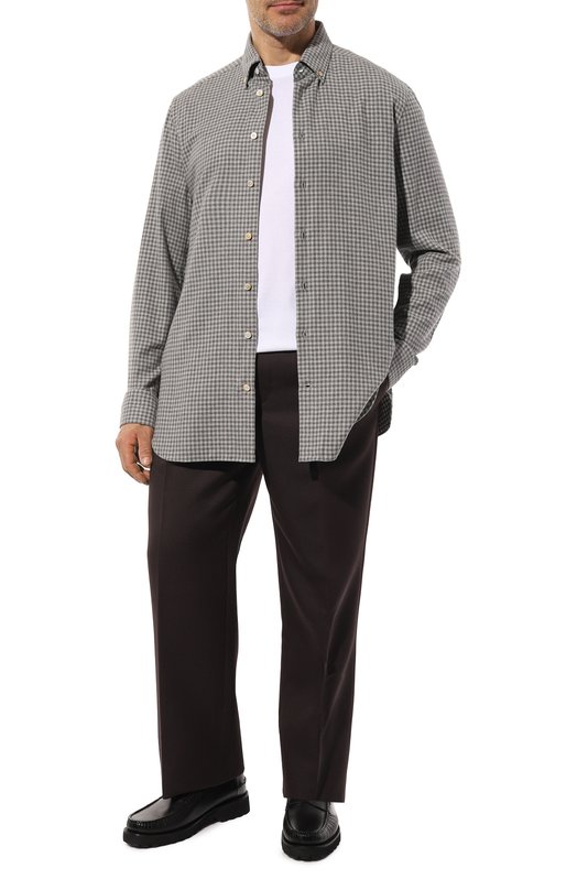 Хлопковая рубашка Kiton UCIH0864302 Серый  UCIH0864302 Фото 2