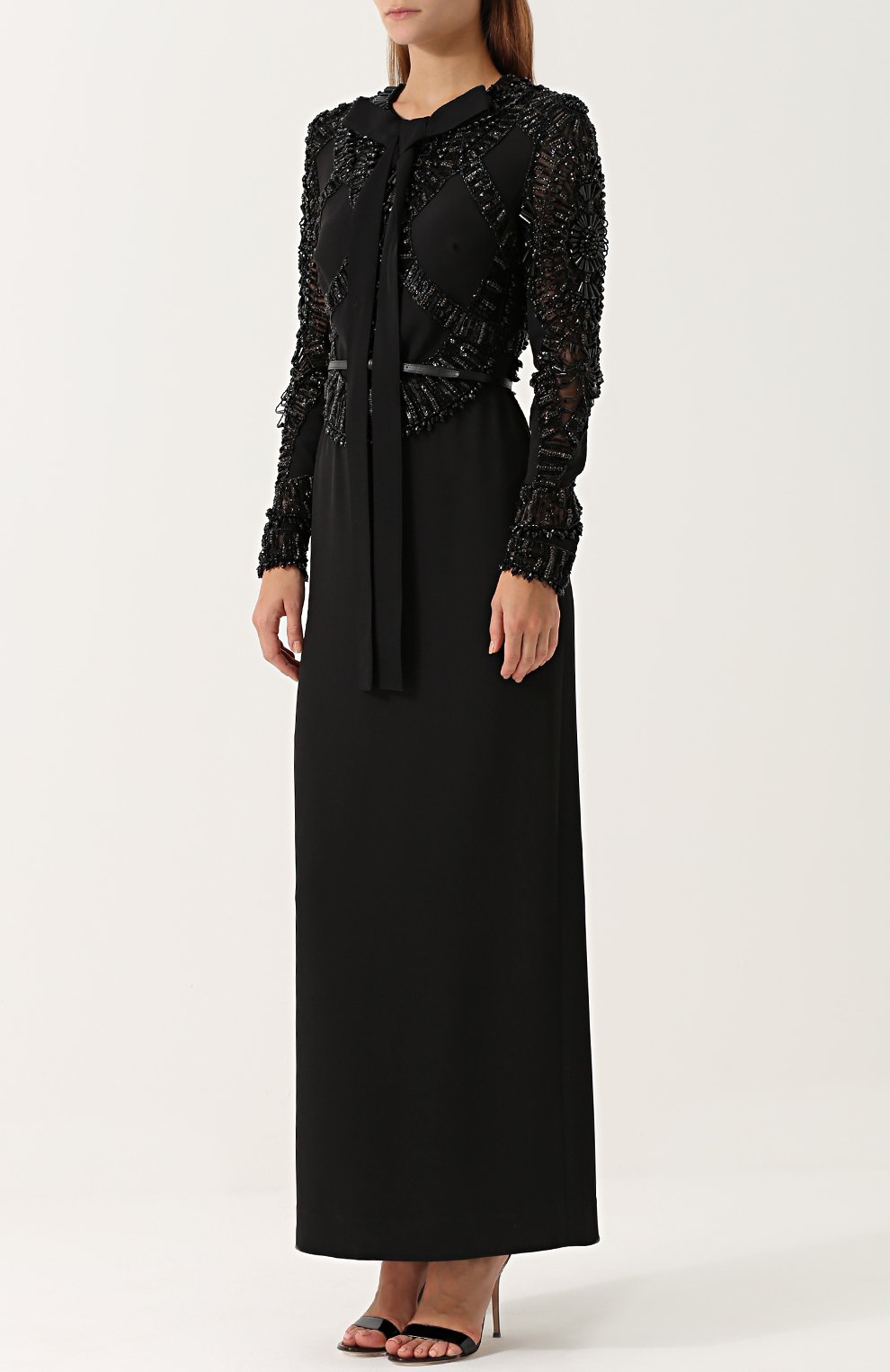 Приталенное платье-макси с вышивкой ELIE SAAB, арт. 9025, фото 3