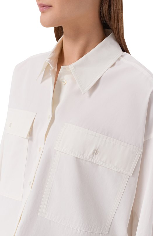 Хлопковая рубашка Weekend Max Mara WKDBRUN0 Белый  WKDBRUN0 Фото 5