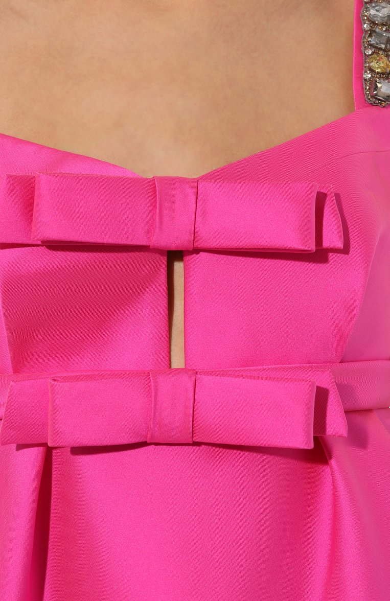 Женское платье с отделкой стразами DICE KAYEK розового цвета, арт. R24R287 | Фото 5 (Случай: Коктейльный; Материал внешний: Шелк, Синтетический материал; Стили: Гламурный; Длина Ж (юбки, платья, шорты): Мини; Материал сплава: Проставлено; Драгоценные камни: Проставлено; Женское Кросс-КТ: Платье-одежда)