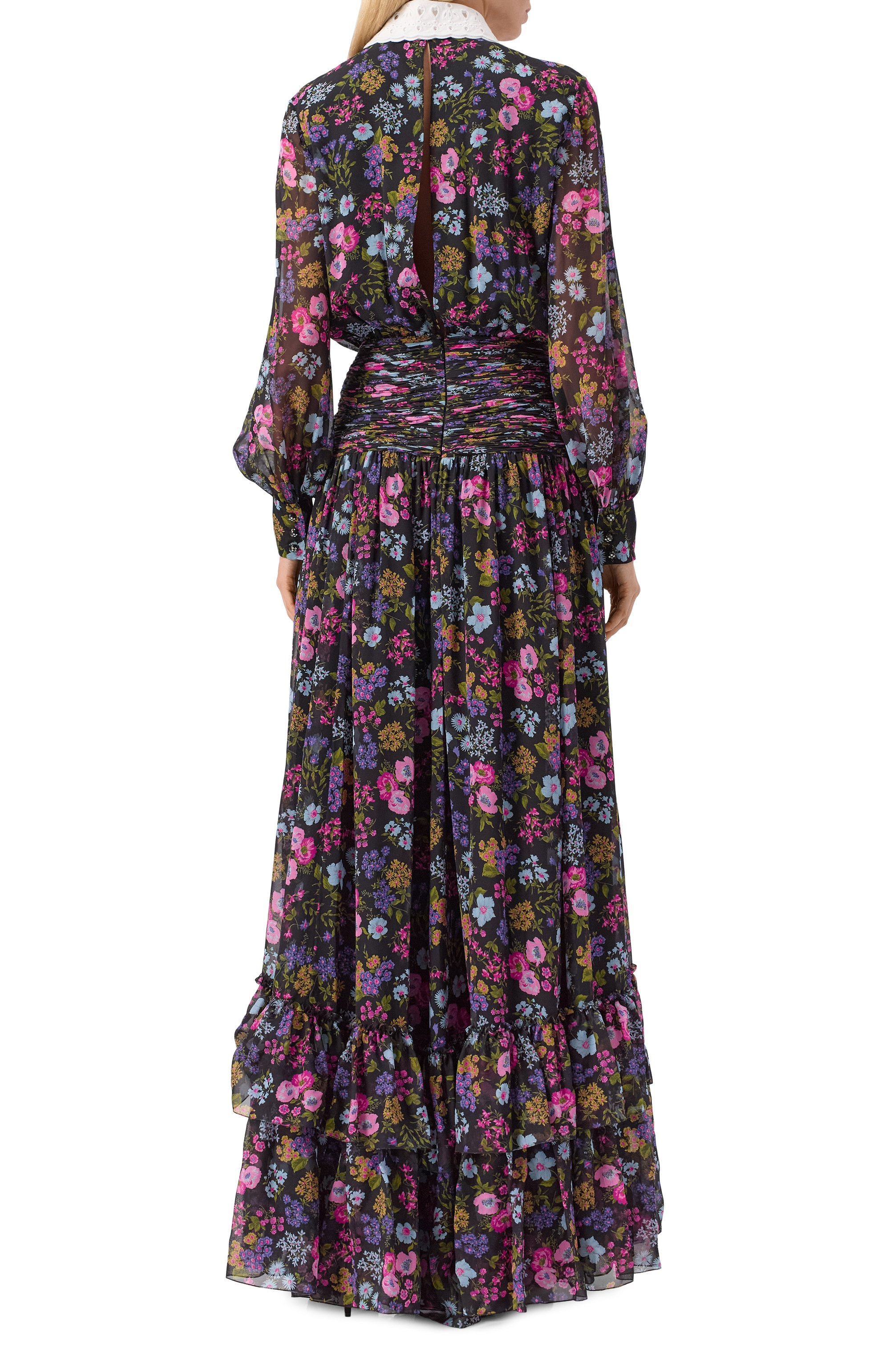 Шелковое платье VALENTINO разноцветного цвета по цене 1230000 руб., арт. 6B0VDLA09CH, фото 4 Шелковое платье VALENTINO, арт. 6B0VDLA09CH, фото 4