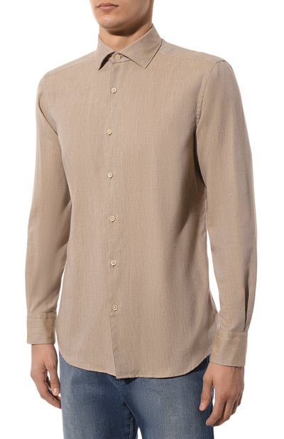 Сорочка из хлопка и кашемира ZEGNA, арт. UCX44A6/SRF5, фото 3