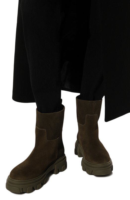 Замшевые сапоги Gia 23 GIABORGHINI Хаки, фото 3