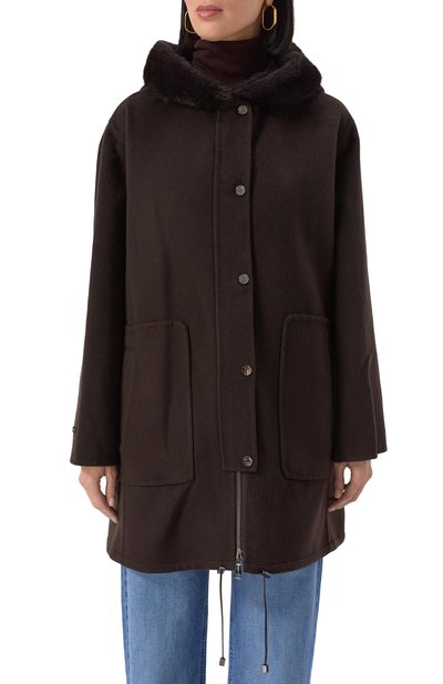 Парка из шерсти и кашемира MANZONI24, арт. 25M1574-DB1V/48, фото 3