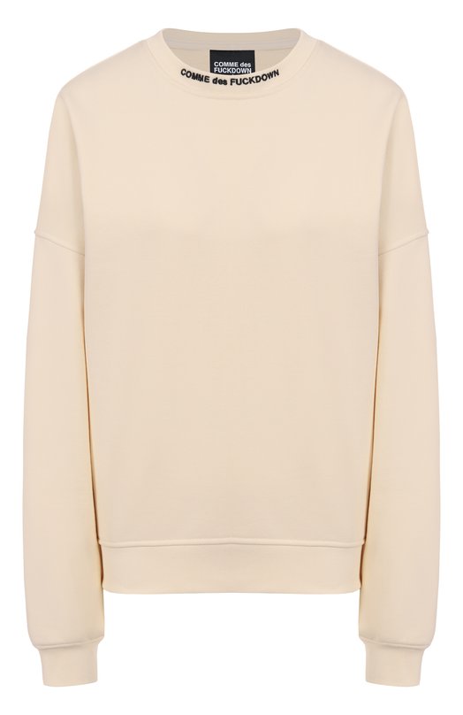 Хлопковый свитшот Comme des Fuckdown CFABW01370 Кремовый CFABW01370