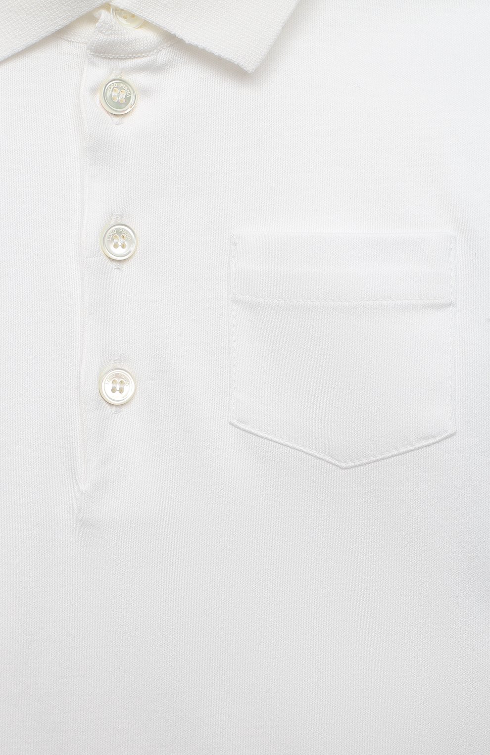 Хлопковое поло LORO PIANA белого цвета по цене 29050 руб., арт. FAL2485, фото 3 Хлопковое поло LORO PIANA, арт. FAL2485, фото 3