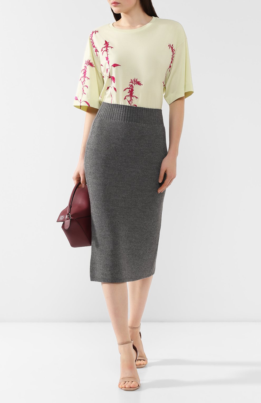 Юбка DRIES VAN NOTEN серого цвета по цене 26350 руб., арт. 192-11208-8721, фото 2 Юбка DRIES VAN NOTEN, арт. 192-11208-8721, фото 2