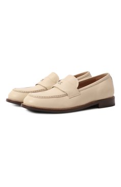Женские кожаные лоферы KITON бежевого цвета, арт. D59803N0102612 | Фото 1 (Материал внутренний: Натуральная кожа; Подошва: Плоская; Материал внешний: Натуральная кожа; Каблук высота: Низкий)