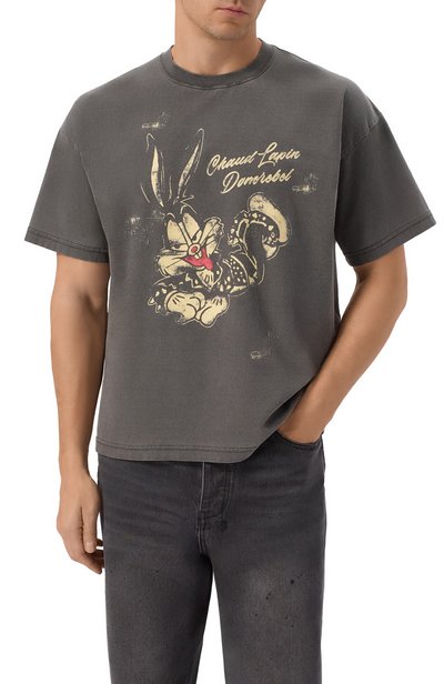 Хлопковая футболка DOMREBEL темно-серого цвета по цене 22100 руб., арт. M CHAUD/T-SHIRT, фото 3 Хлопковая футболка DOMREBEL, арт. M CHAUD/T-SHIRT, фото 3