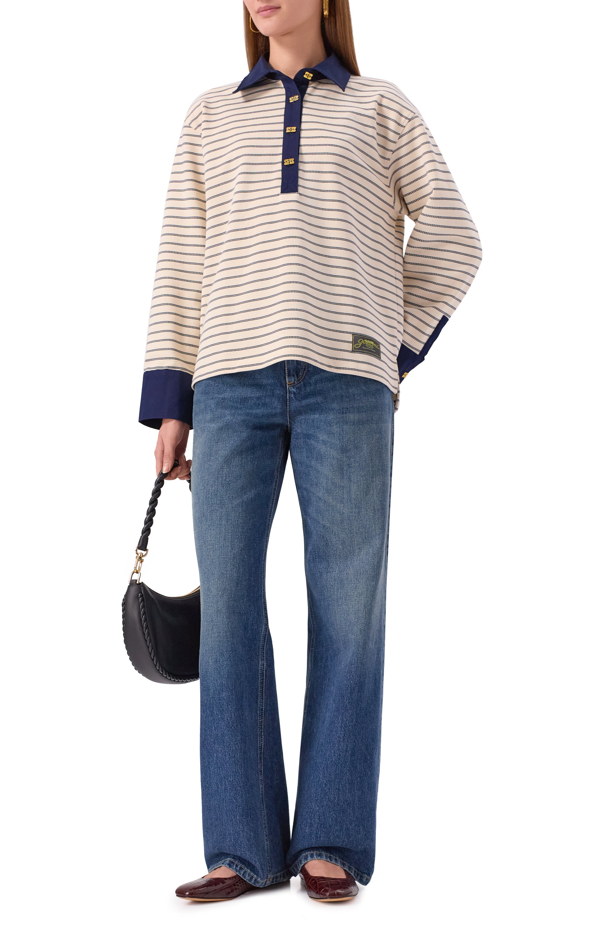 Хлопковое поло GANNI, арт. T4215, фото 2