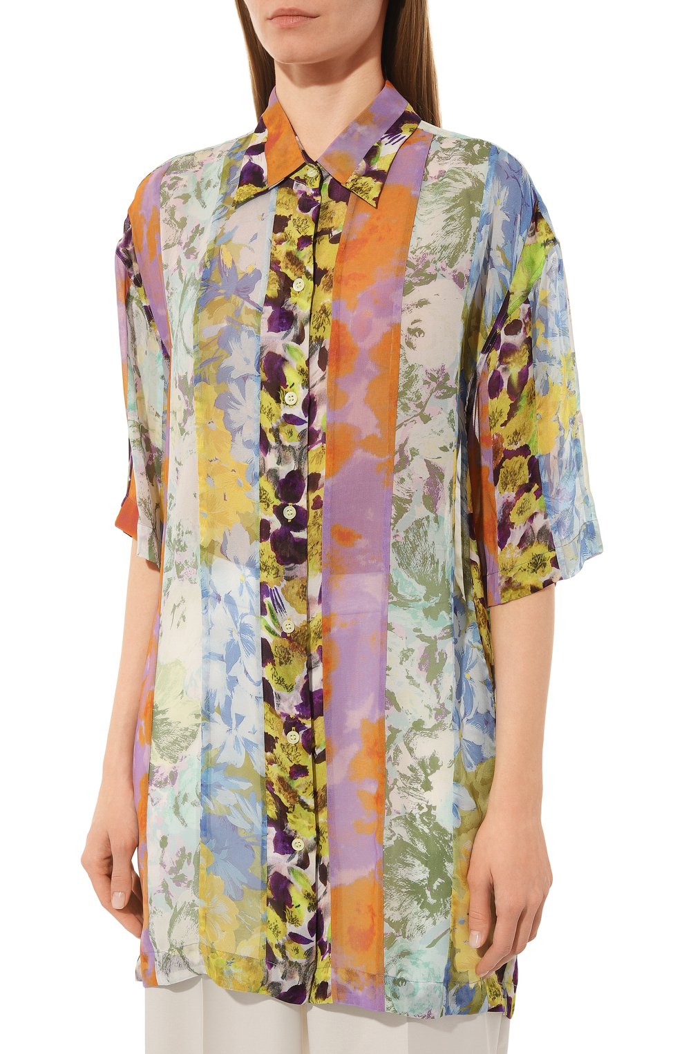 Рубашка из вискозы DRIES VAN NOTEN разноцветного цвета по цене 99500 руб., арт. 231-030730-6014, фото 3 Рубашка из вискозы DRIES VAN NOTEN, арт. 231-030730-6014, фото 3