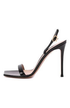 Женские кожаные босоножки stiletto 105 GIANVITO ROSSI черного цвета, арт. G32088.15RIC.VERNER0 | Фото 4 (Каблук тип: Шпилька; Материал внутренний: Натуральная кожа; Подошва: Плоская; Каблук высота: Высокий; Материал внешний: Натуральная кожа)