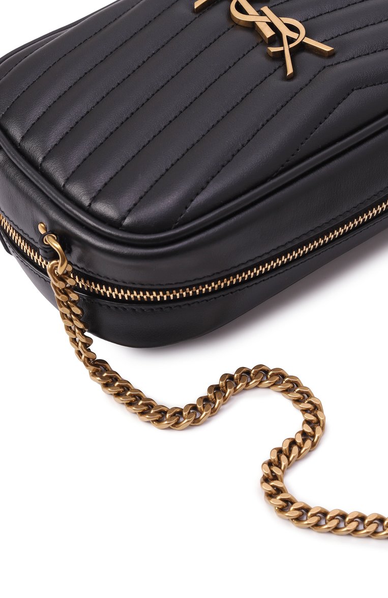 Женская сумка lou mini SAINT LAURENT черного цвета, арт. 748849/DV707 | Фото 3 (Ремень/цепочка: На ремешке; Размер: mini; Материал сплава: Проставлено; Драгоценные камни: Проставлено; Материал: Натуральная кожа)