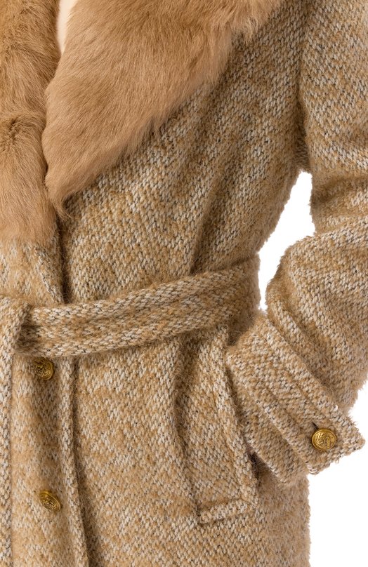Шерстяное пальто Valentino 8B3CA855/9WH Бежевый  8B3CA855/9WH Фото 5