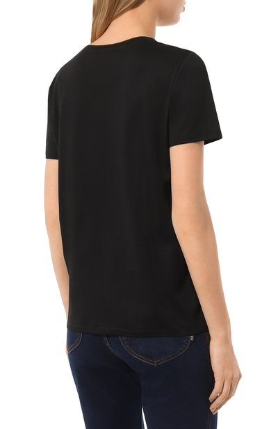 Хлопковая футболка BALMAIN черного цвета по цене 42750 руб., арт. AF1EF005/BB02, фото 4 Хлопковая футболка BALMAIN, арт. AF1EF005/BB02, фото 4