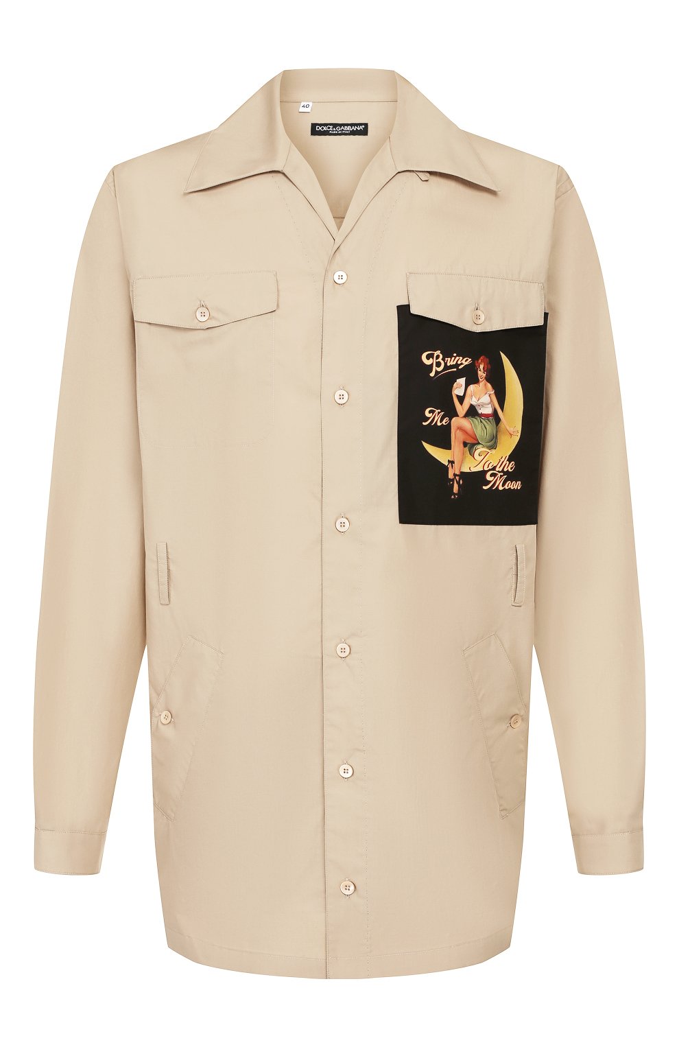 Хлопковая рубашка DOLCE & GABBANA бежевого цвета по цене 89950 руб., арт. G5HN2T/FU5K9, фото 1 Хлопковая рубашка DOLCE & GABBANA, арт. G5HN2T/FU5K9, фото 1