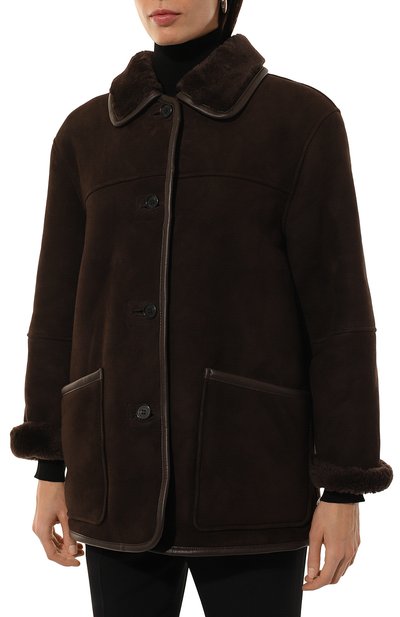 Дубленка из овчины DUNST темно-коричневого цвета по цене 156000 руб., арт. UDJU4D221W2, фото 3 Дубленка из овчины DUNST, арт. UDJU4D221W2, фото 3