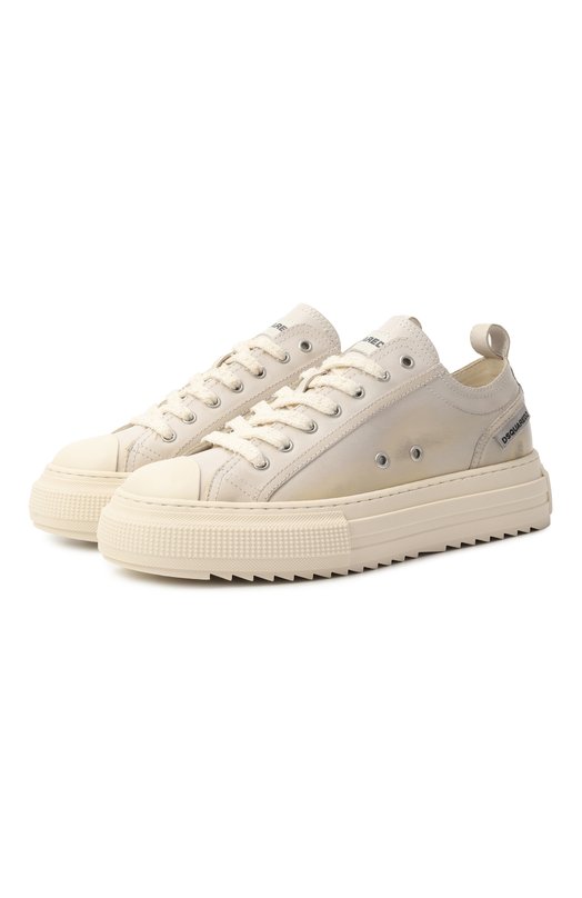 Кожаные кеды Dsquared2 SNW0465/11508296 Кремовый SNW0465/11508296