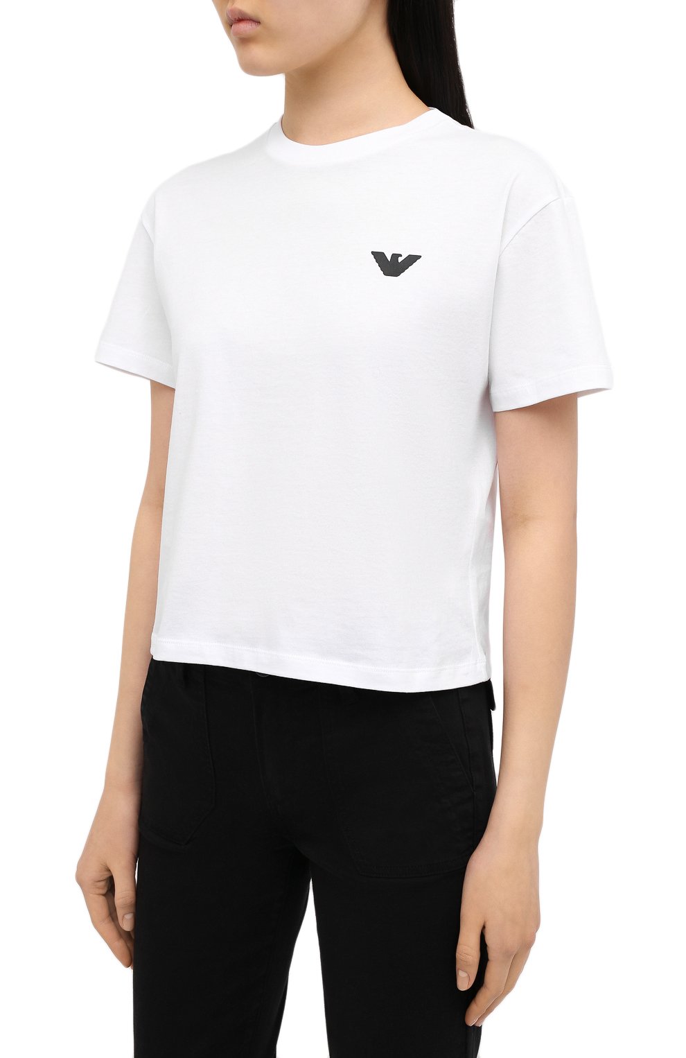 Хлопковая футболка EMPORIO ARMANI белого цвета по цене 13650 руб., арт. 3K2T7X/2J53Z, фото 3 Хлопковая футболка EMPORIO ARMANI, арт. 3K2T7X/2J53Z, фото 3
