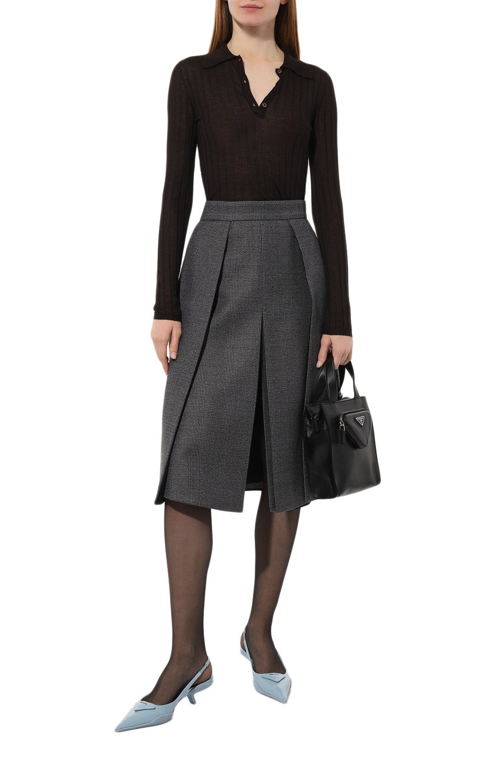 Шерстяная юбка PRADA, арт. P112T-LJH-F0480-212, фото 2