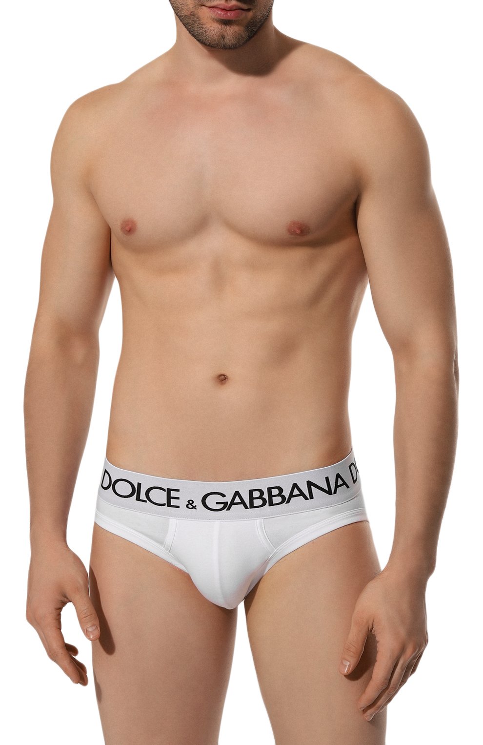 Хлопковые брифы DOLCE & GABBANA белого цвета по цене 6315 руб., арт. M3D03J/0NN97, фото 2 Хлопковые брифы DOLCE & GABBANA, арт. M3D03J/0NN97, фото 2