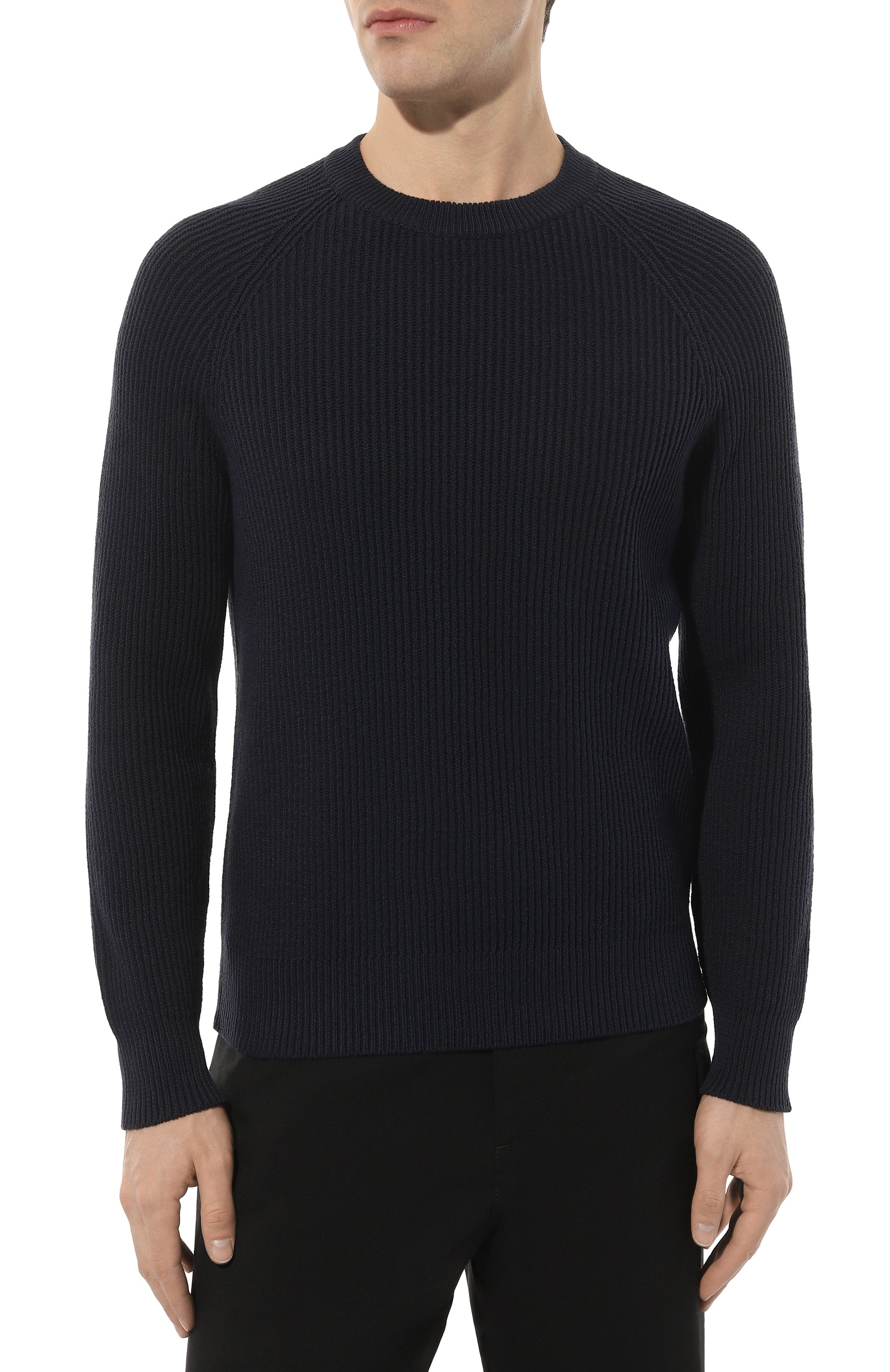 Хлопковый джемпер BRUNELLO CUCINELLI темно-синего цвета по цене 99500 руб., арт. M2W70B2286, фото 3 Хлопковый джемпер BRUNELLO CUCINELLI, арт. M2W70B2286, фото 3