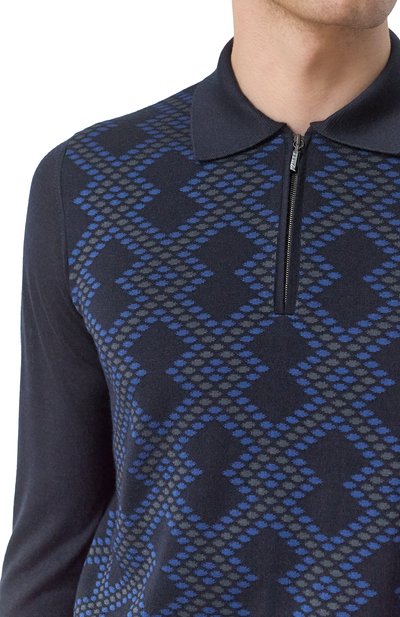 Поло из кашемира и шелка ZILLI темно-синего цвета по цене 160500 руб., арт. KZP001M0330VM0U00, фото 5 Поло из кашемира и шелка ZILLI, арт. KZP001M0330VM0U00, фото 5