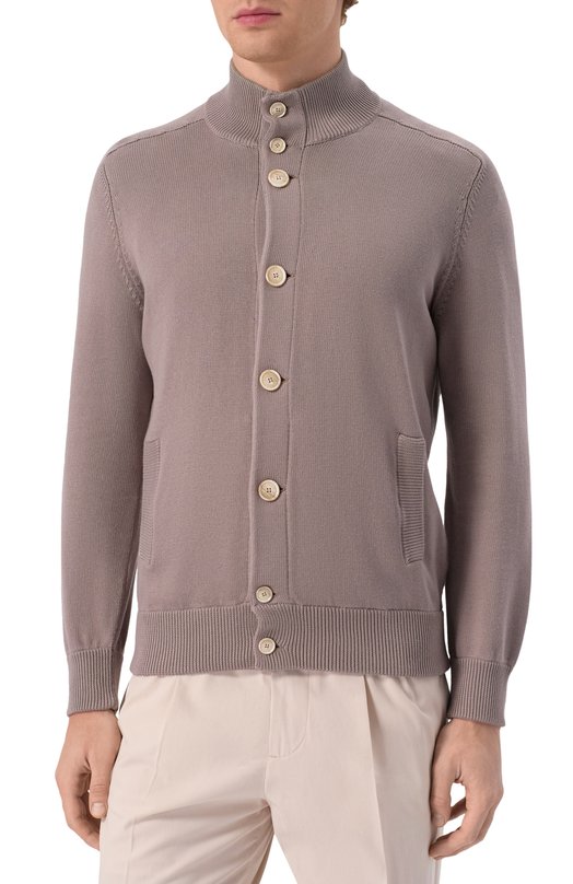 Хлопковый кардиган Brunello Cucinelli M28707006 Бежевый  M28707006 Фото 3