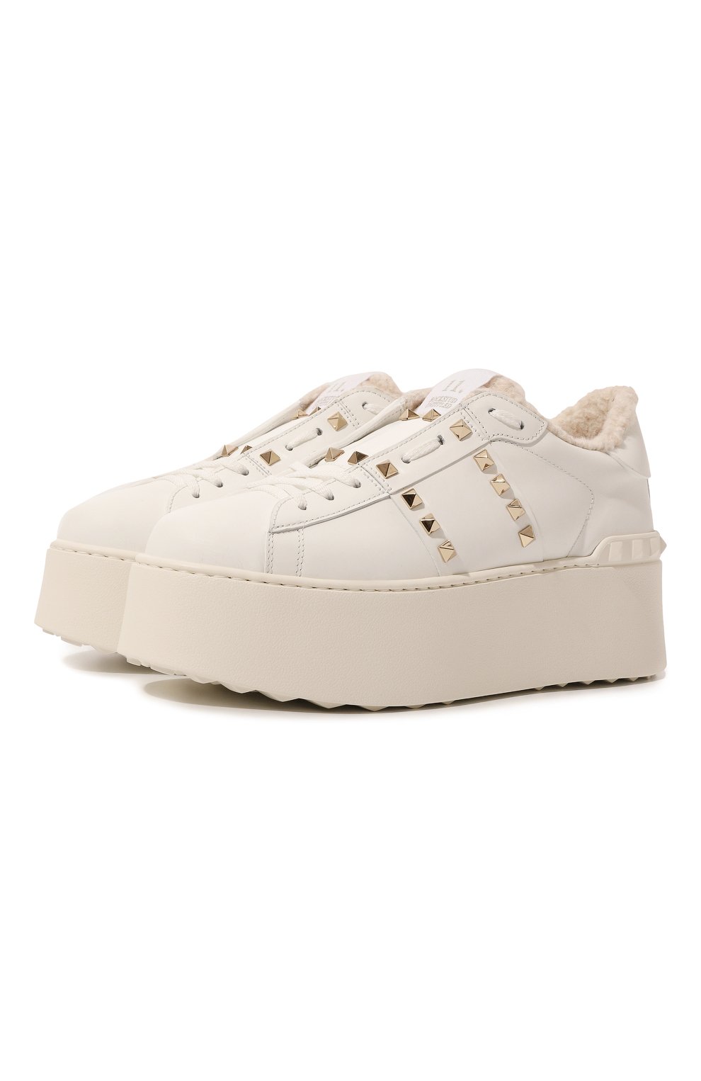 Кожаные кеды rockstud untitled VALENTINO, арт. 5W2S0GG8/VJZ, фото 1