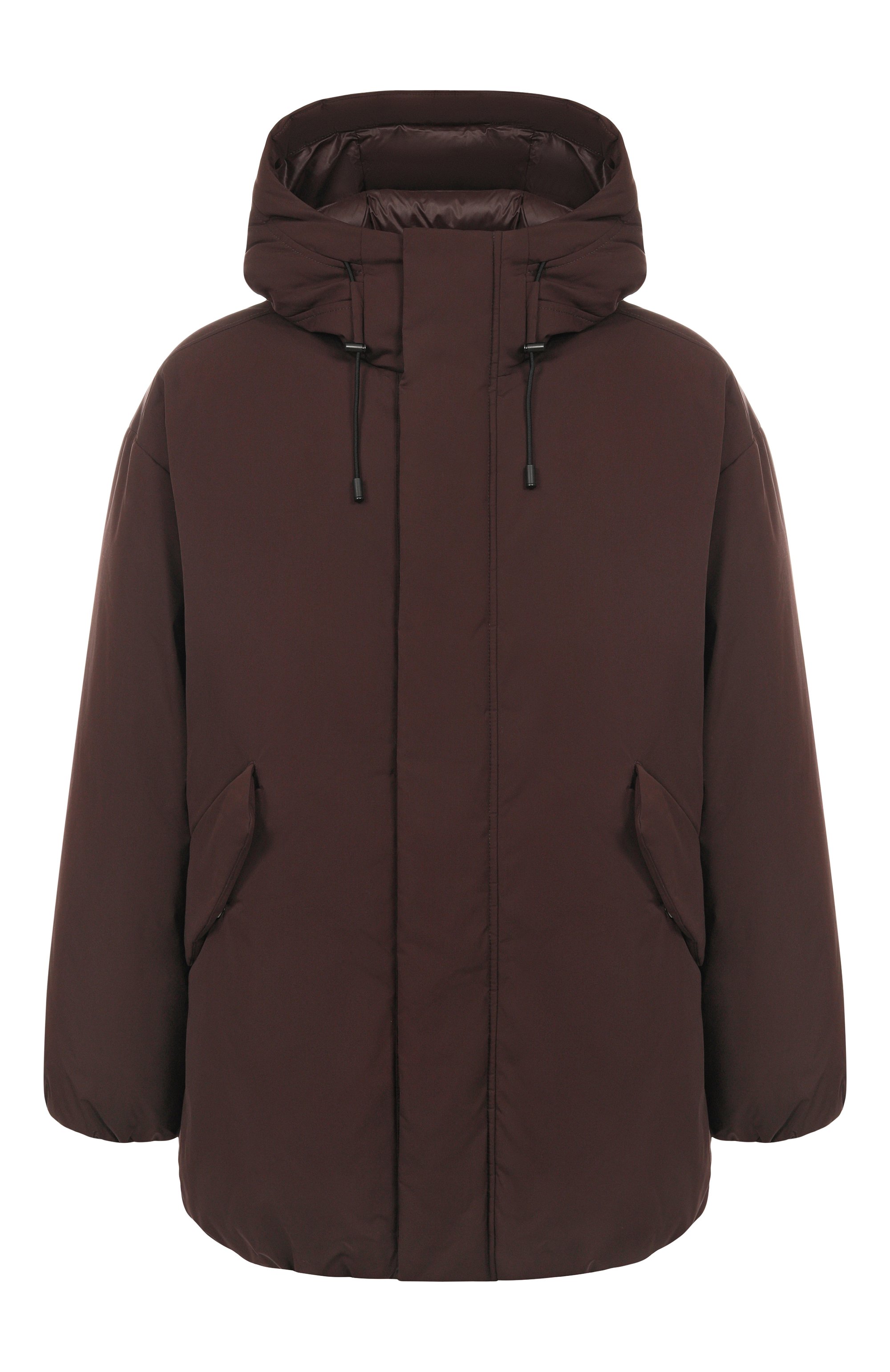 Пуховик BOSS темно-коричневого цвета по цене 89950 руб., арт. 50540466, фото 1 Пуховик BOSS, арт. 50540466, фото 1