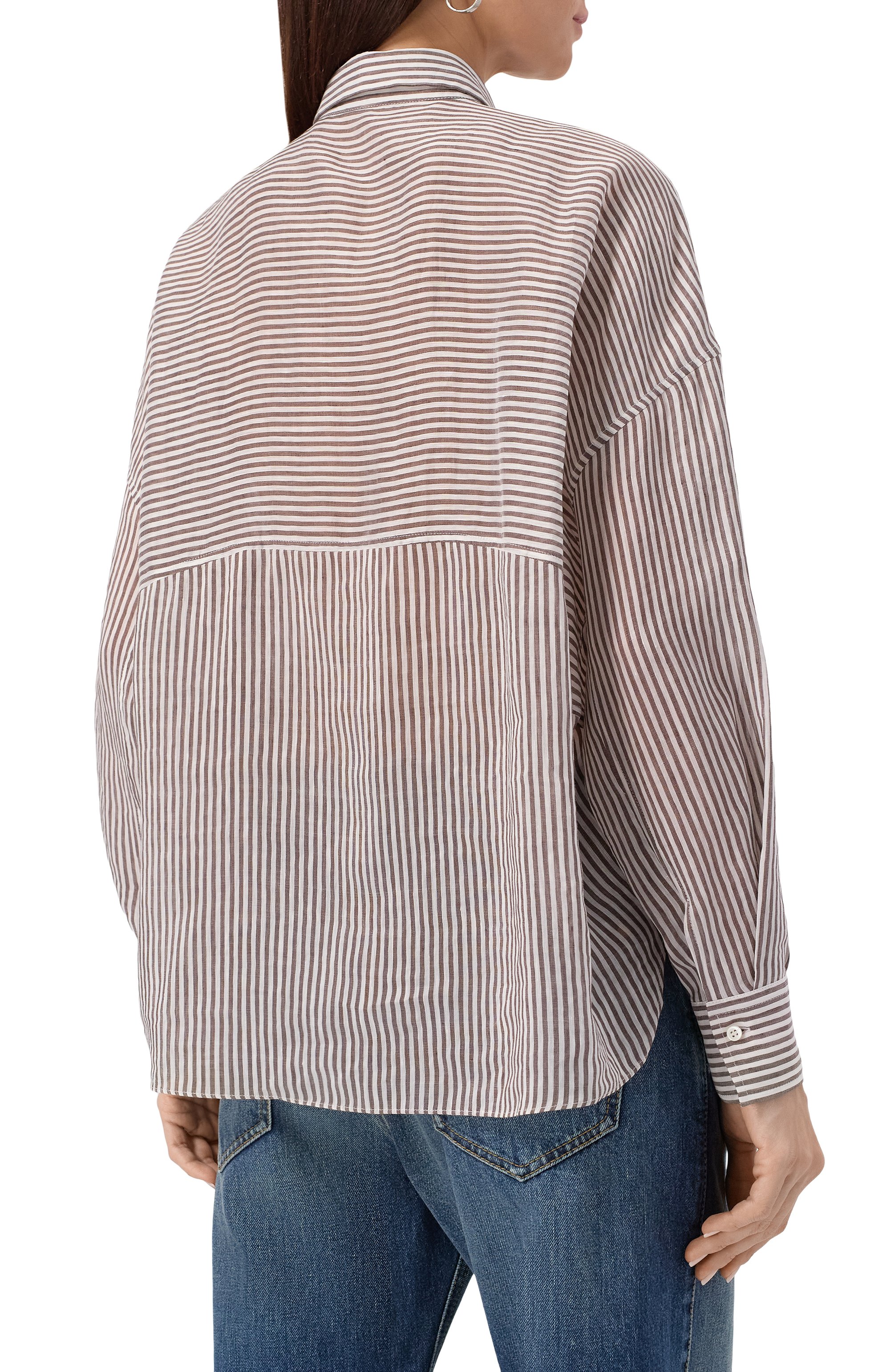 Рубашка изо льна и шелка BRUNELLO CUCINELLI, арт. MH756NL405, фото 4