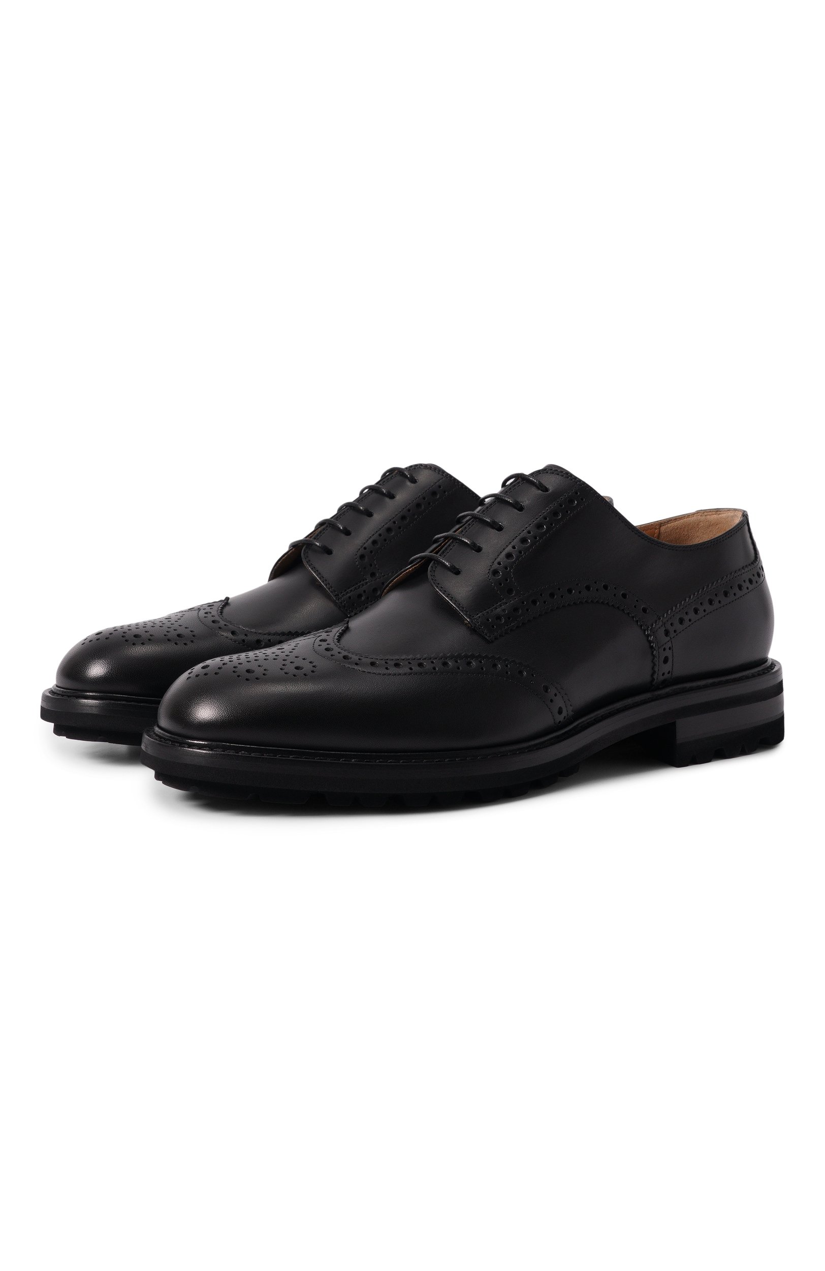 Кожаные дерби KITON черного цвета по цене 146500 руб., арт. USSA465N01508, фото 1 Кожаные дерби KITON, арт. USSA465N01508, фото 1