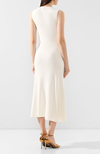 Платье из вискозы ALEXANDER MCQUEEN белого цвета по цене 299500 руб., арт. 622732/Q1A0A, фото 4 Платье из вискозы ALEXANDER MCQUEEN, арт. 622732/Q1A0A, фото 4