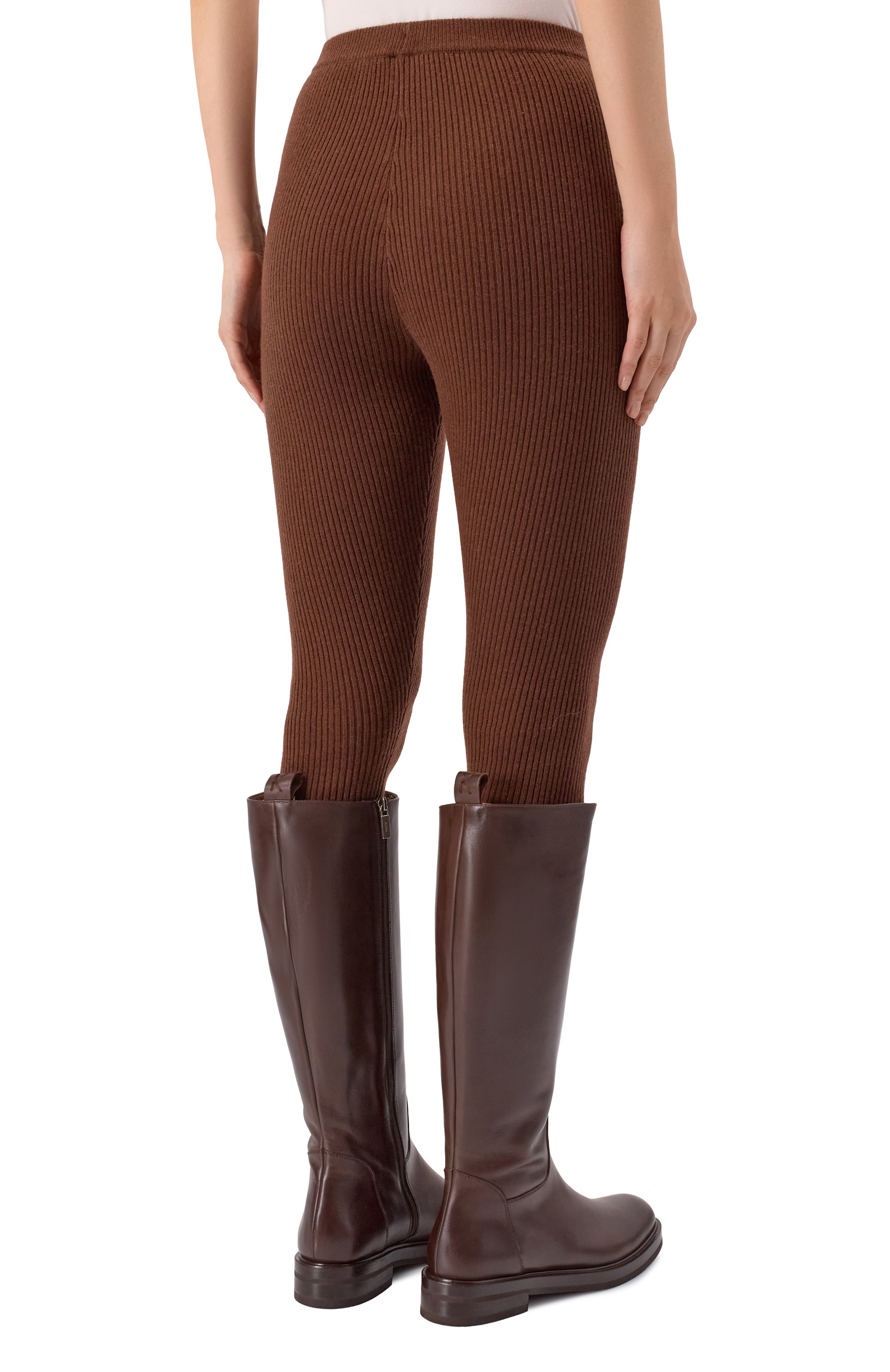 Легинсы из шерсти и кашемира MAX AND MOI коричневого цвета по цене 51100 руб., арт. H25B0NNIE, фото 4 Легинсы из шерсти и кашемира MAX AND MOI, арт. H25B0NNIE, фото 4