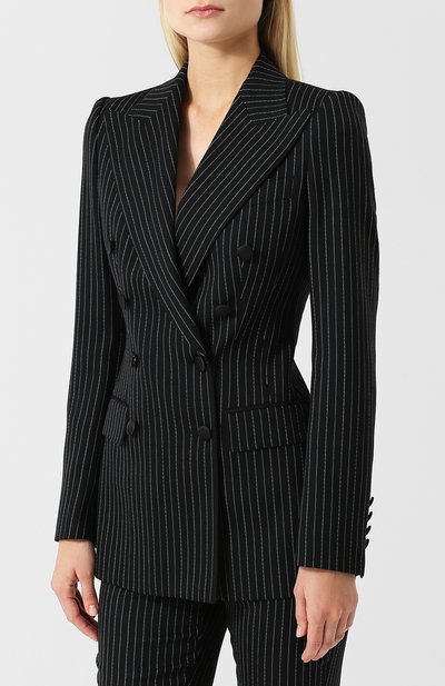 Двубортный шерстяной жакет в полоску DOLCE & GABBANA, арт. F291PT/FRBCK, фото 3