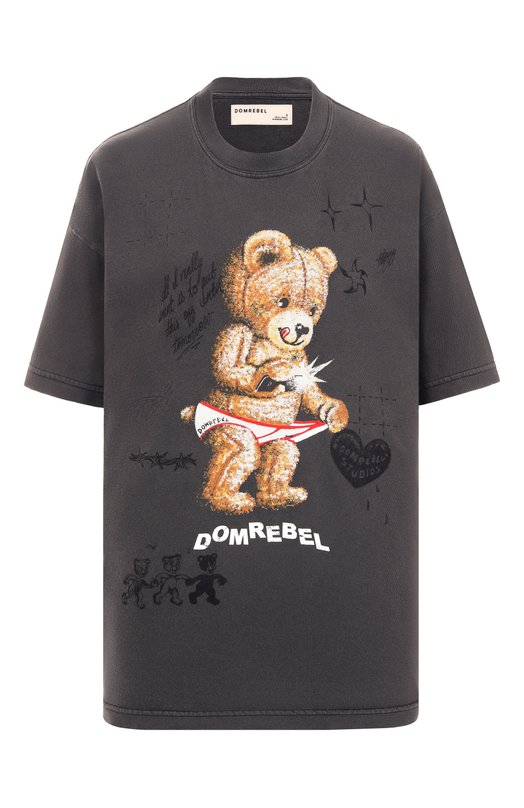 Хлопковая футболка DOMREBEL SNAP SKETCH T-SHIRT Серый SNAP SKETCH T-SHIRT