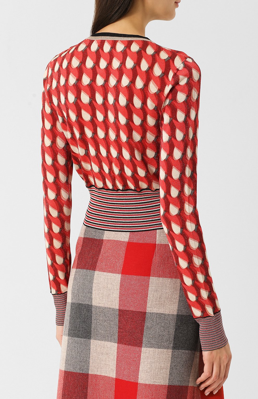 Приталенный кардиган из смеси шелка и вискозы с принтом BOTTEGA VENETA, арт. 517733/VERE0, фото 4