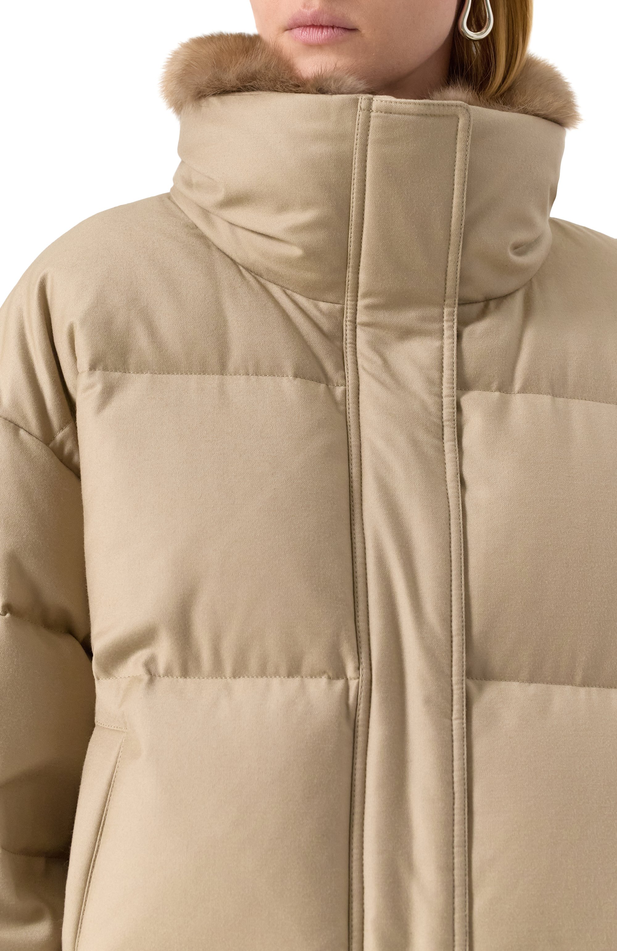 Пуховик с отделкой из соболя YVES SALOMON, арт. 24WYV02766W02W, фото 5