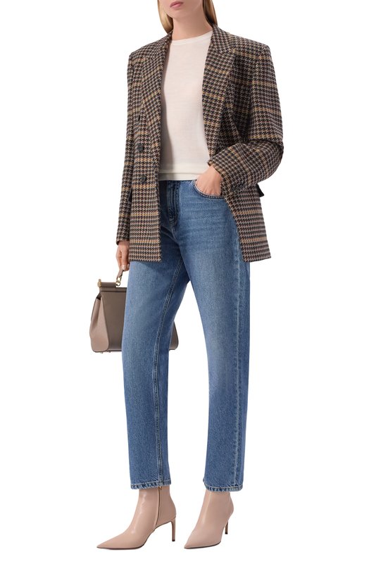 Кожаные ботильоны Devotion 75 Dolce & Gabbana CT1083/AP412 Бежевый  CT1083/AP412 Фото 3