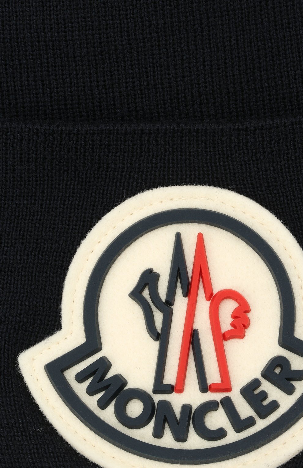 Шерстяная шапка MONCLER темно-синего цвета по цене 23000 руб., арт. F2-091-9Z736-00-A9526, фото 3 Шерстяная шапка MONCLER, арт. F2-091-9Z736-00-A9526, фото 3